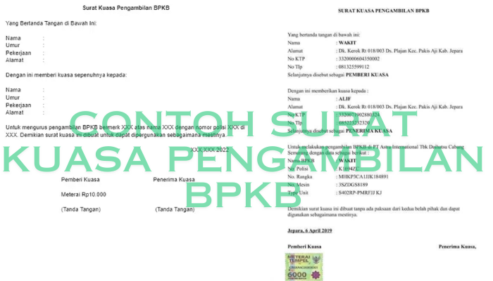 Contoh Surat Kuasa Pengambilan BPKB Yang Benar! Jangan Sampai Tertipu!