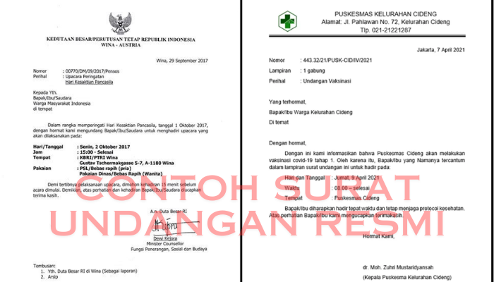 Contoh Surat Undangan Resmi Yang Benar!