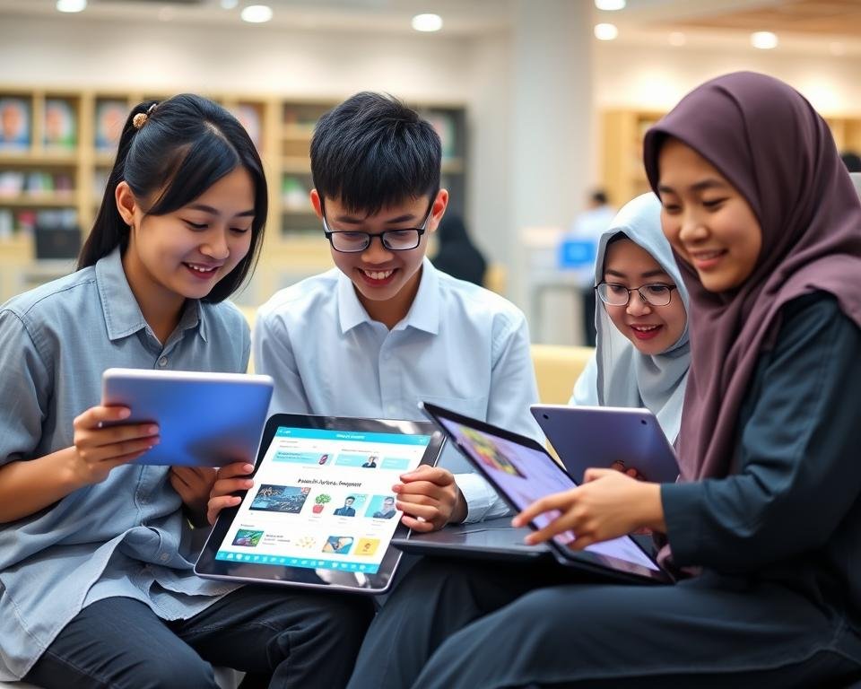 Siswa belajar aktif menggunakan platform belajar daring kreatif Siswa belajar aktif menggunakan platform belajar daring kreatif