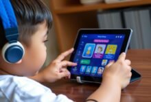 Siswa menggunakan platform belajar daring kreatif dengan tampilan interaktif