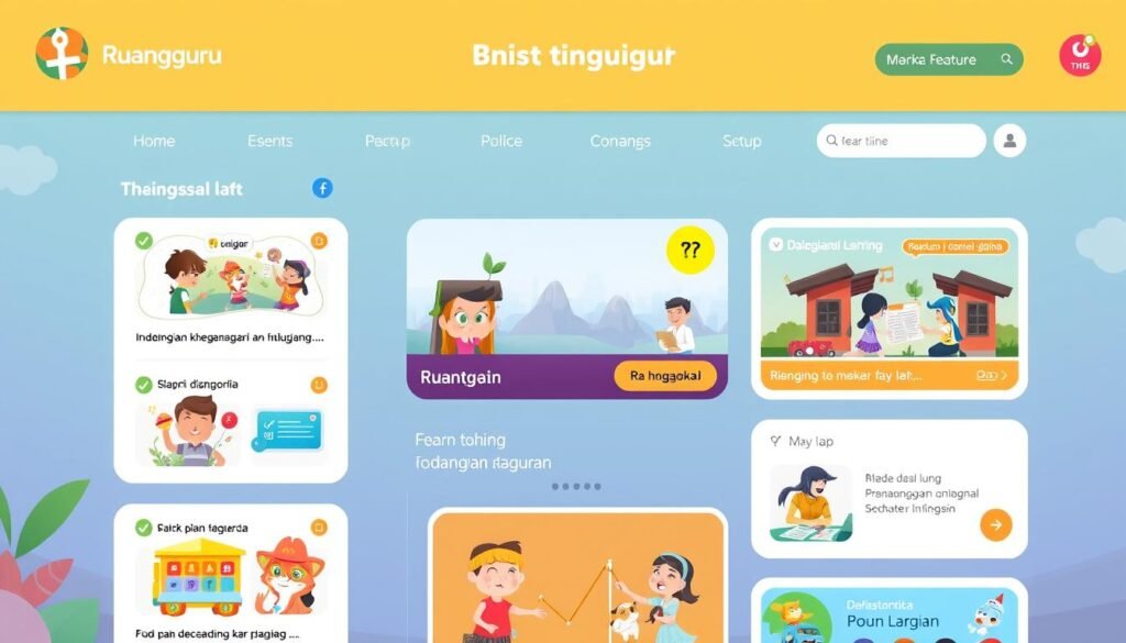 Tampilan platform Ruangguru dengan fitur belajar interaktif Tampilan platform Ruangguru dengan fitur belajar interaktif